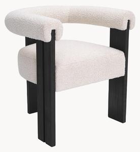 Sedia da pranzo in bouclé con braccioli Percy