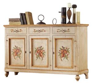 Madia credenza in legno provenzale laccata a mano 3 porte 160x50x102