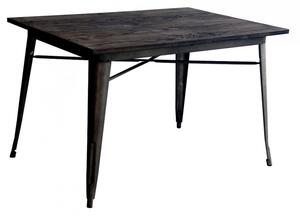 Tavolo rettangolare con piano in legno wenge con struttura metallo canna di fucile l. 120 h. 75 p. 80