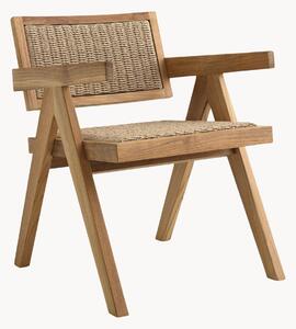 Sedia da giardino con braccioli in legno di teak Kristo