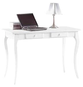 Scrivania 2 cassetti legno bianco arte povera 120x60x78 (1304)