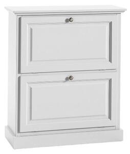 Scarpiera laccato bianco fumo 2 ribalte doppie(contiene 12 paia di scarpe)misure l.80 p.30 h.93 (6061)
