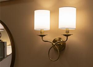 LAMPADA DA MURO ZAGABRIA DUE LAMPADE CM 35,5x17x 43 oro e bianco