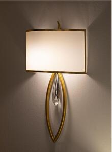 LAMPADA DA MURO VIENNA CM 26x15x50 oro e bianco