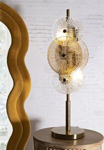 La Lampada da Tavolo OSAKA equilibrio e stile raffinato Dimensioni 20x18x h 66 cm Lampada E-27 , BROWN AND TRASPARENTE
