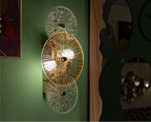 LAMPADA DA MURO Osaka nella versione applique CM 42x8x20 linee verticali oro e bianco