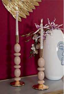 Porta Candele set due pezzi SHUTTLE CREMA CM � 10x h 25-10x h33,5 sfere e dischi colore PINK