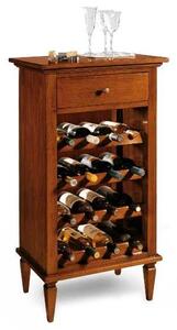 Porta bottiglie in legno cassetto finto con particolare vassoio aperto 54x37x105 (1214)