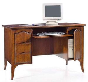 Scrivania in legno 3 cassetti piano estraibile porta tastiera 130x75x80 (2129)