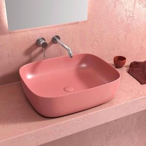 Kamalu lavabo da appoggio colore rosa opaco | klt-490r