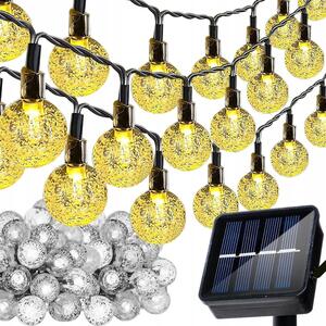 Ghirlanda decorativa solare da esterno LED 100 bianco caldo IP44 9,6 m 8 funzioni