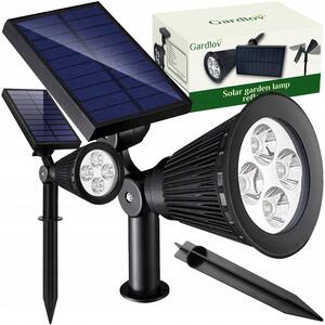 Lampada da terra o da parete con riflettore solare 4 LED IP65