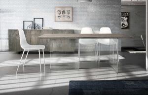Tavolo fisso in rovere massello nodato finitura beton spessore 4 cm. misura l.180 p.90 h.75 (1668)