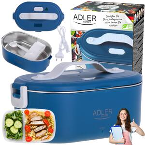 Contenitore per alimenti con riscaldamento elettrico in acciaio inossidabile da 48 W, contenitore per alimenti da 800 ml, blu