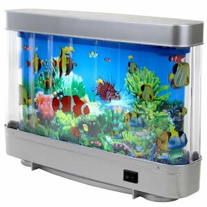 Acquario decorativo a LED rotante con pesci galleggianti 30 cm