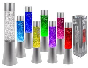 Lampada lava decorativa LED RGB glitter 34 cm