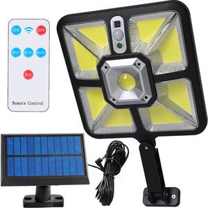 Lampione stradale Solar street 235 COB LED con sensore PIR nero + telecomando