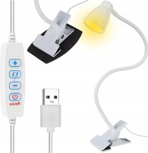 Lampada da tavolo mobile USB 24 LED 3 modalità di illuminazione dim. bianco