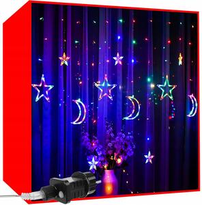 Tenda luminosa di Capodanno 138 LED RGB multicolori luci 2,5m 8 funzioni