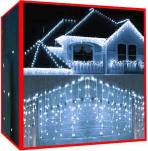 Tenda luminosa di Capodanno 300 LED bianco freddo 12m - 8 funzioni