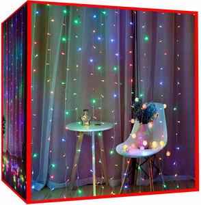 Tenda di Capodanno luci 300 LED RGB colore 3m - 8 funzioni