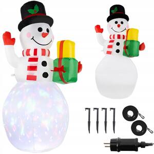 Pupazzo di neve gonfiabile LED RGB 155 cm + proiettore e compressore