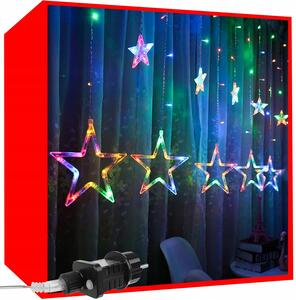 Tenda luminosa di Capodanno 138 LED RGB multicolore 2,5m stelle 8 funzioni