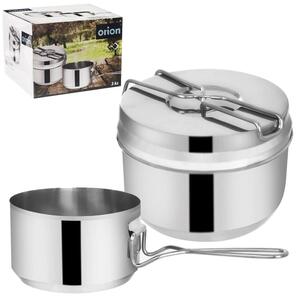 Contenitore portapranzo turistico in acciaio inox da 3 pezzi per alimenti e cucina 1500ml