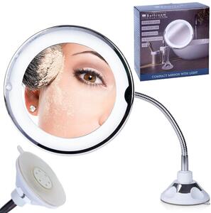 Specchio cosmetico ingranditore con illuminazione LED e ventosa 20 cm