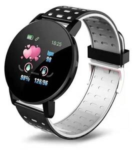 Cinturino in silicone Smart Watch LCD Android e iOS 119 in bianco e nero