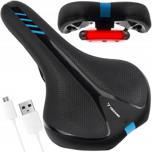 Sedile per bicicletta comodo e impermeabile sportivo universale + lampada LED USB