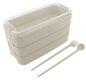 Contenitore per alimenti portatile per pranzo al sacco 900ML + accessori beige