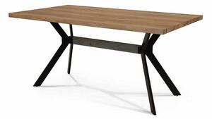 Tavolo fisso legno gambe metallo nero l.160 p.90 h.76 (985)