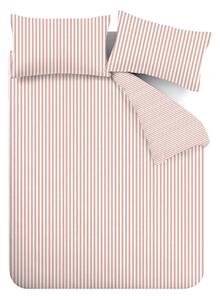 Biancheria da letto singola in flanella rosa 135x200 cm Stripe - Catherine Lansfield