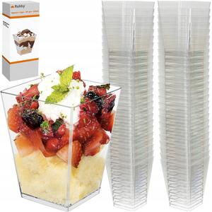 Coppette dessert quadrate in PVC 120ml 50pz