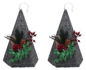 Candela cera profumata albero aroma di legno Agar confezione 2 pz cm 22,5x12x10