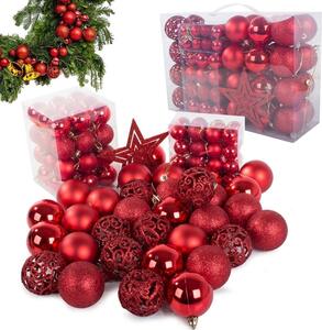 Set palline di Natale rosse 100 pezzi + stella