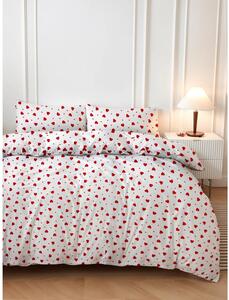 Biancheria da letto rossa/bianca per letto matrimoniale 200x200 cm Love Heart – Mijolnir