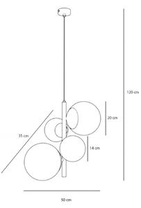 ALDEX Lampada a sospensione Dione, opale/crema, 4 luci