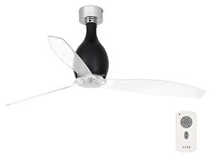 FARO 32027 - Ventilatore da soffitto MINI ETERFAN nero/limpido d.128 cm + telecomando