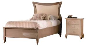 Letto sagomato singolo tortora in legno 105x210x116