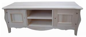 Porta tv in legno bombato 2 ante grezzo l.160 p.50 h.61 (3084)