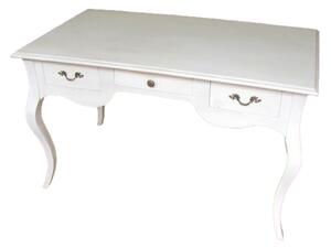 Scrivania legno 3 cassetti laccato bianco opaco l.130 x p.75 h.80