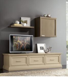 Parete attrezzata porta tv in legno beige/tortora l.187