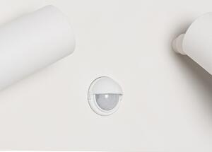 Lampada da parete per esterni bianca con sensore di movimento a LED a 2 luci - Simon