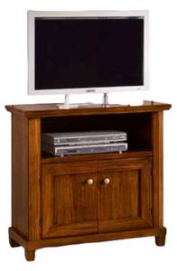 Porta tv arte povera in legno 2 porte tinta noce l.87 p.40 h.82
