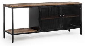 Porta tv industrial in legno 2 ante l.120 p.35 h.52