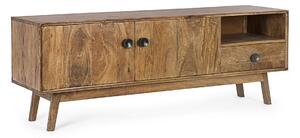 Porta tv contemporaneo in legno 2 ante 1 cassetto l.152 p.40 h.55