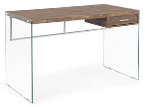 Scrivania moderna 1 cassetto colore rovere marrone in l.122 p.60 h.76