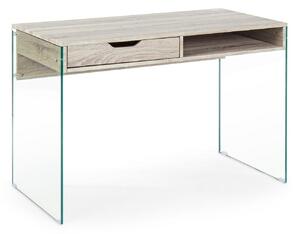 Scrivania moderna 1 cassetto colore naturale l.110 p.55 h.76